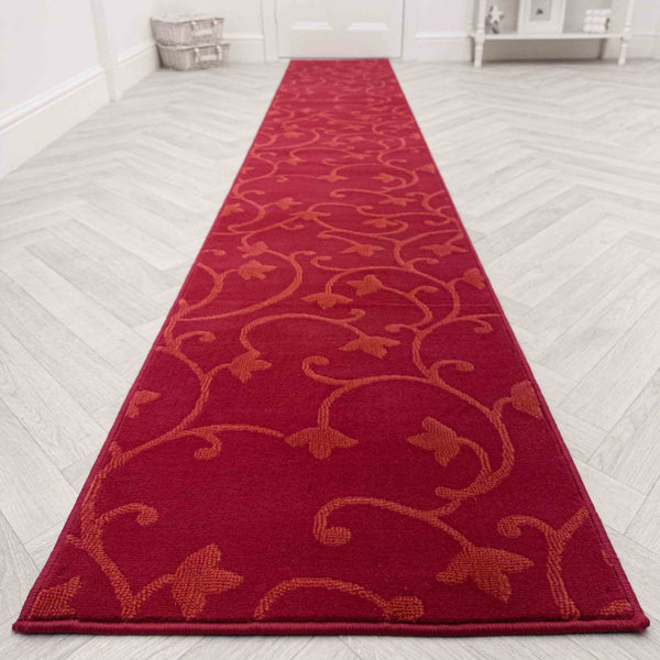 Vines Red Hall Runner