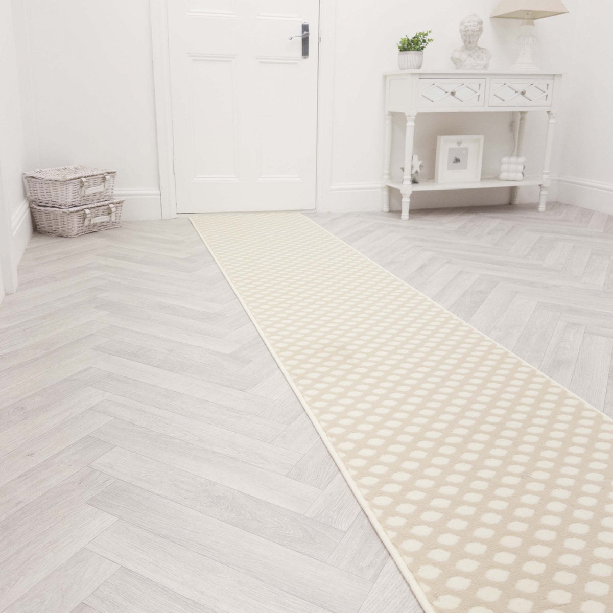 Honeycomb Beige Hall Runner