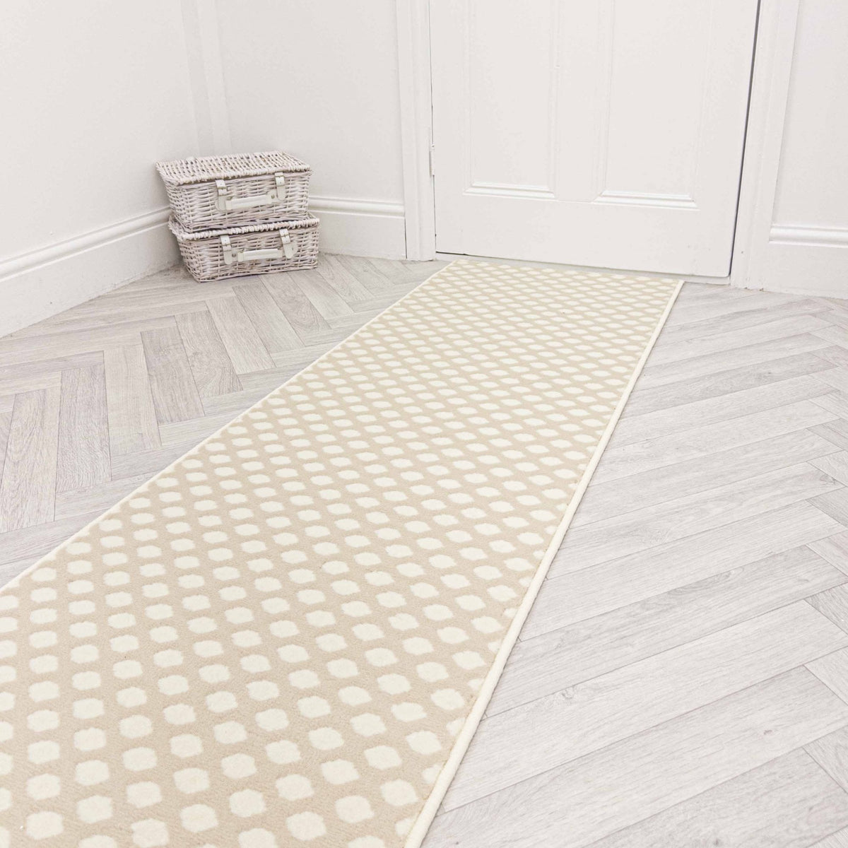 Honeycomb Beige Hall Runner