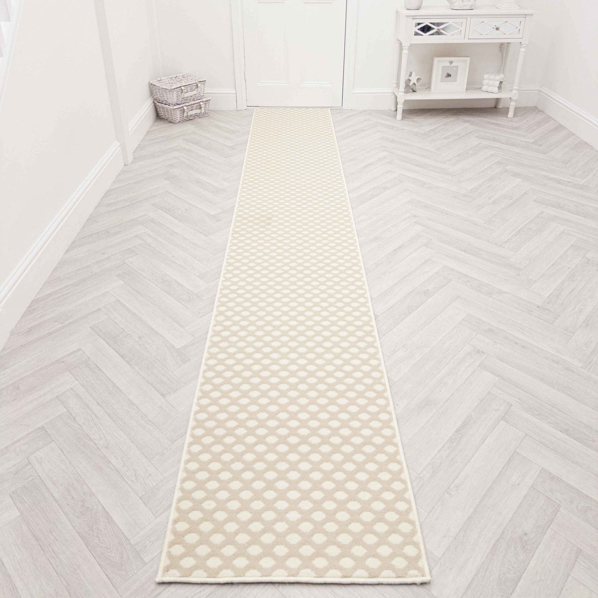 Honeycomb Beige Hall Runner