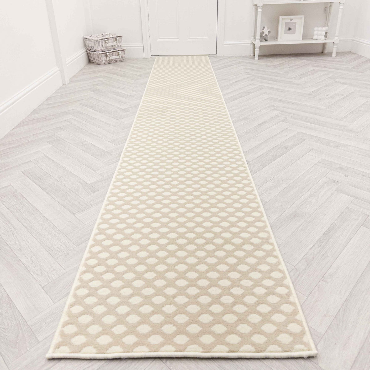 Honeycomb Beige Hall Runner