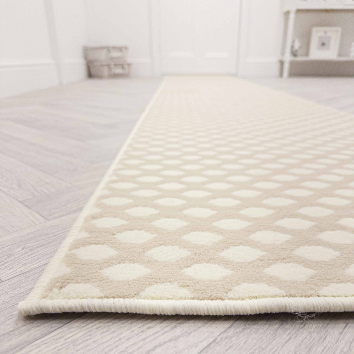 Honeycomb Beige Hall Runner