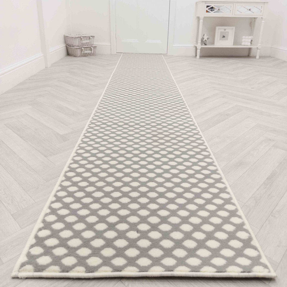Honeycomb Grey Hall Runner