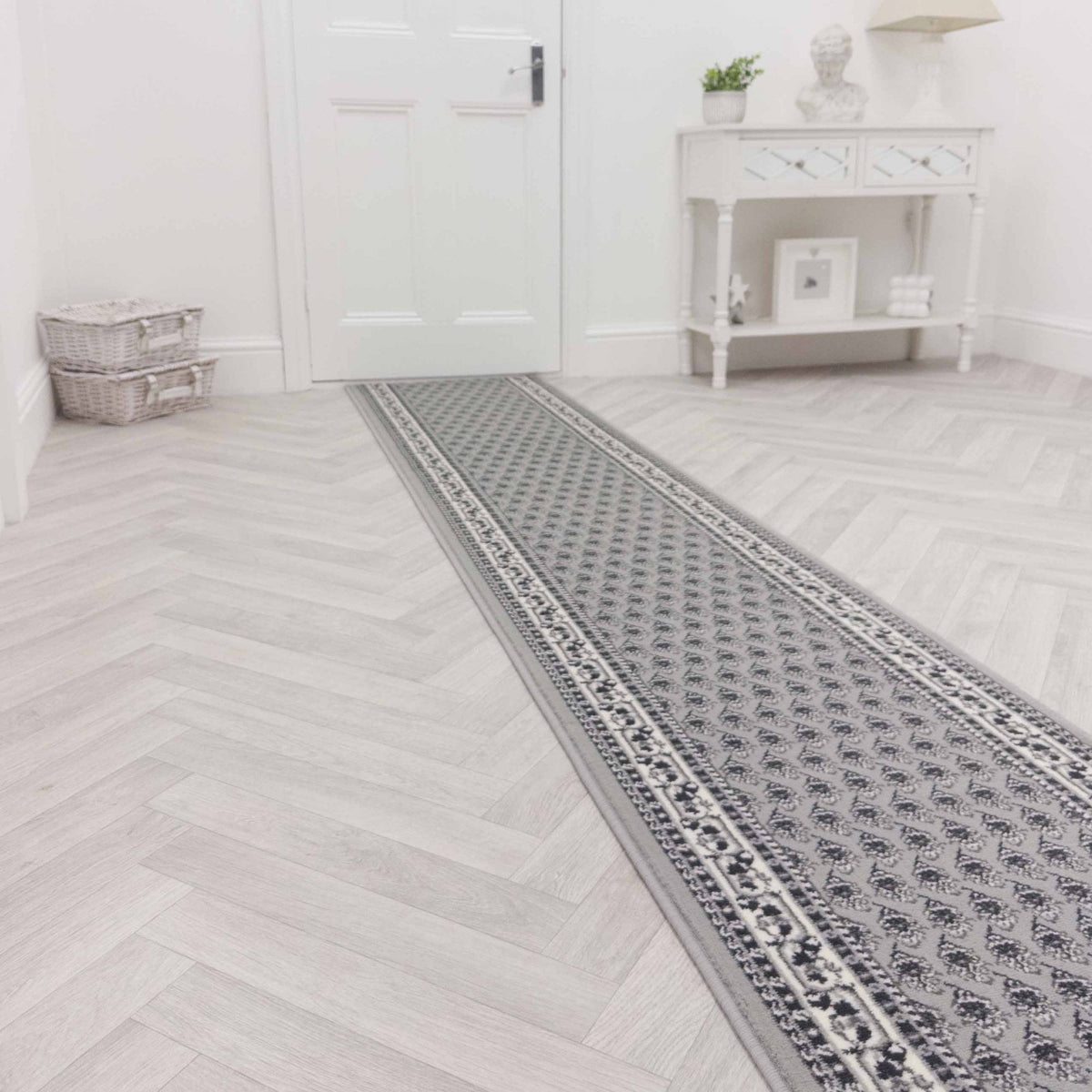Peacock Gray Rug Runner