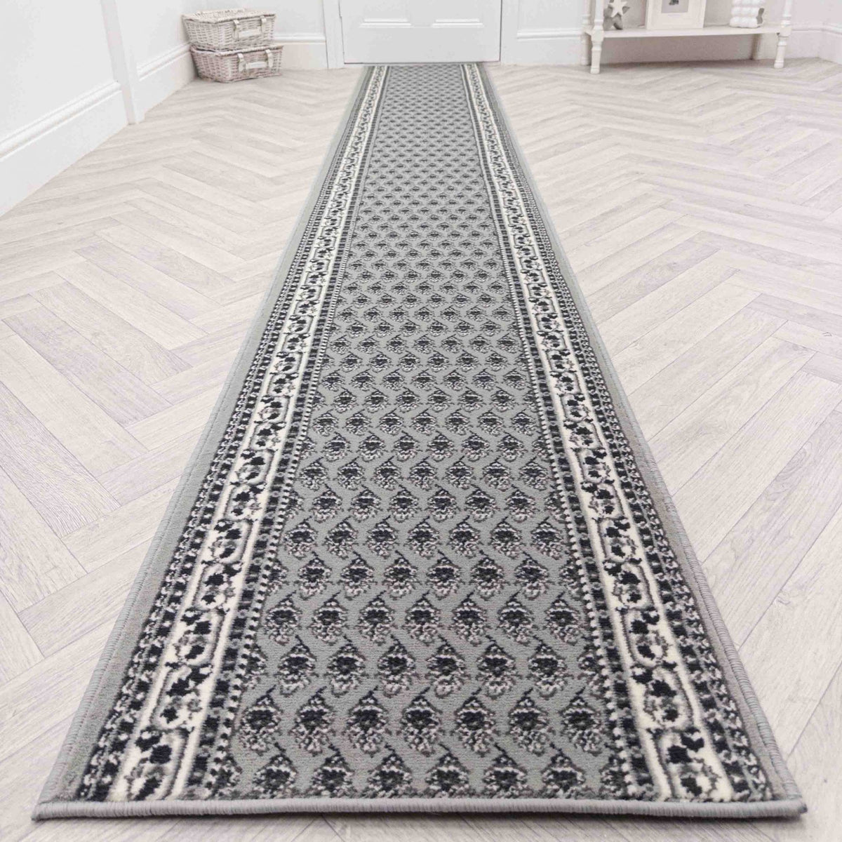 Peacock Gray Rug Runner