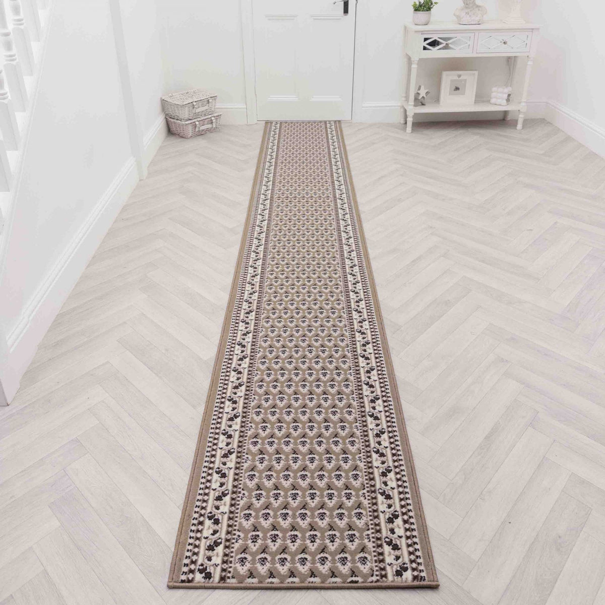 Peacock Beige Hall Runner