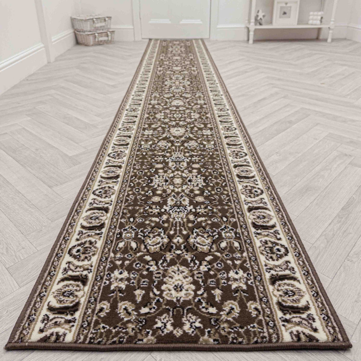 Kashan Brown Rug Runner