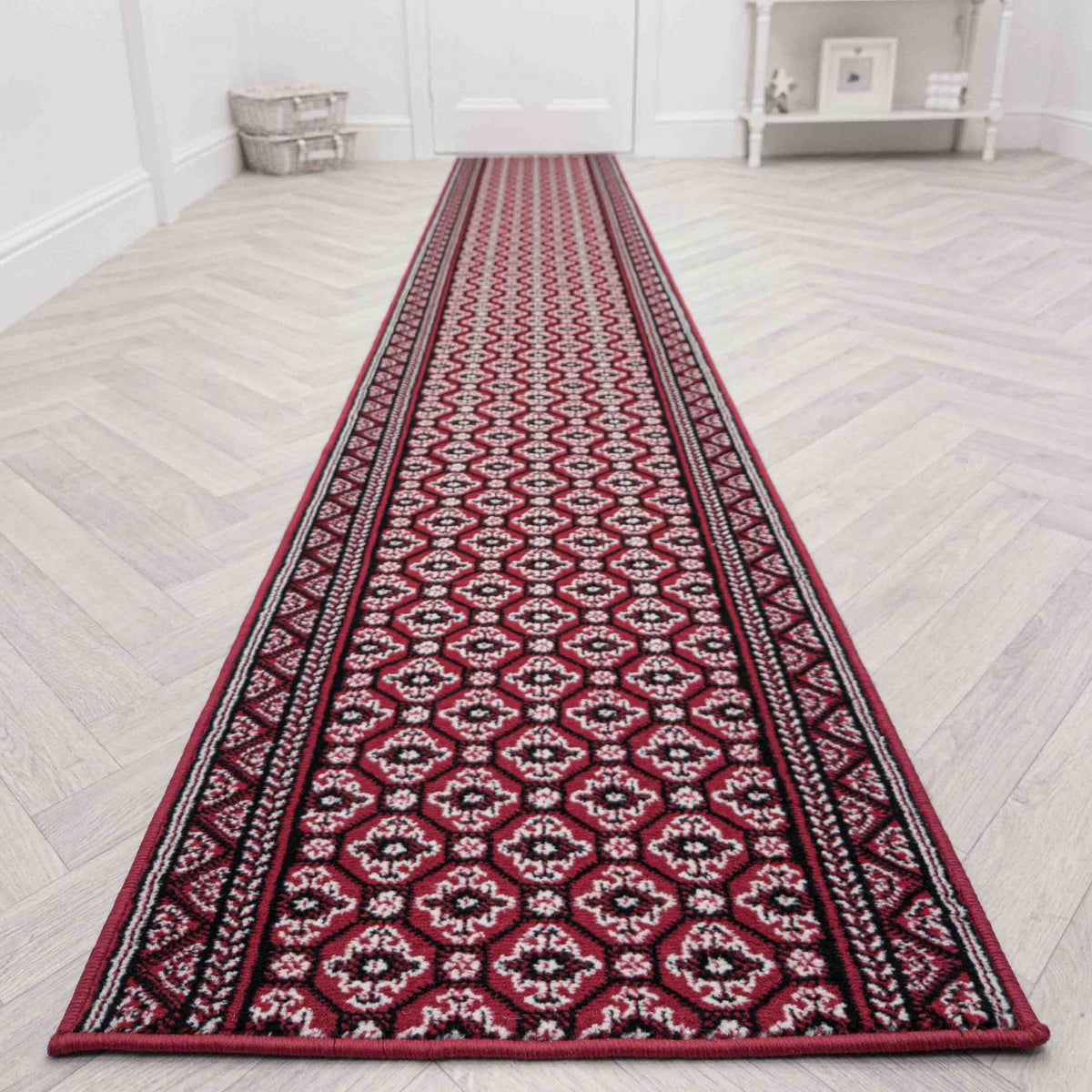 Heriz Dark Red Rug Runner