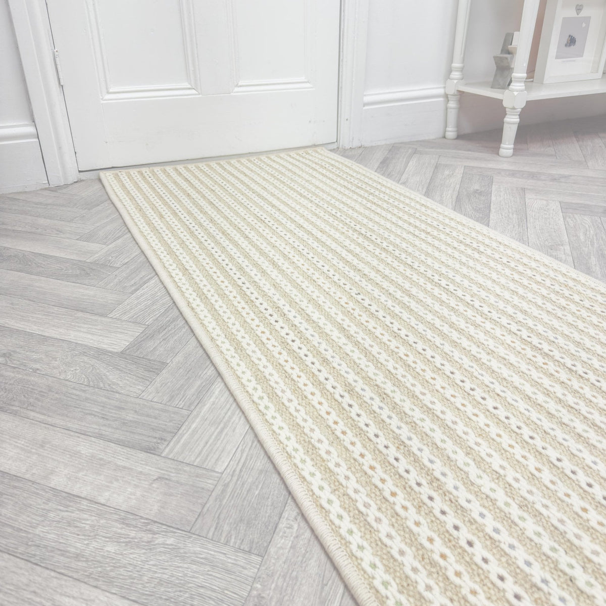 Chain Stitch Winter Wheat Rug Runner