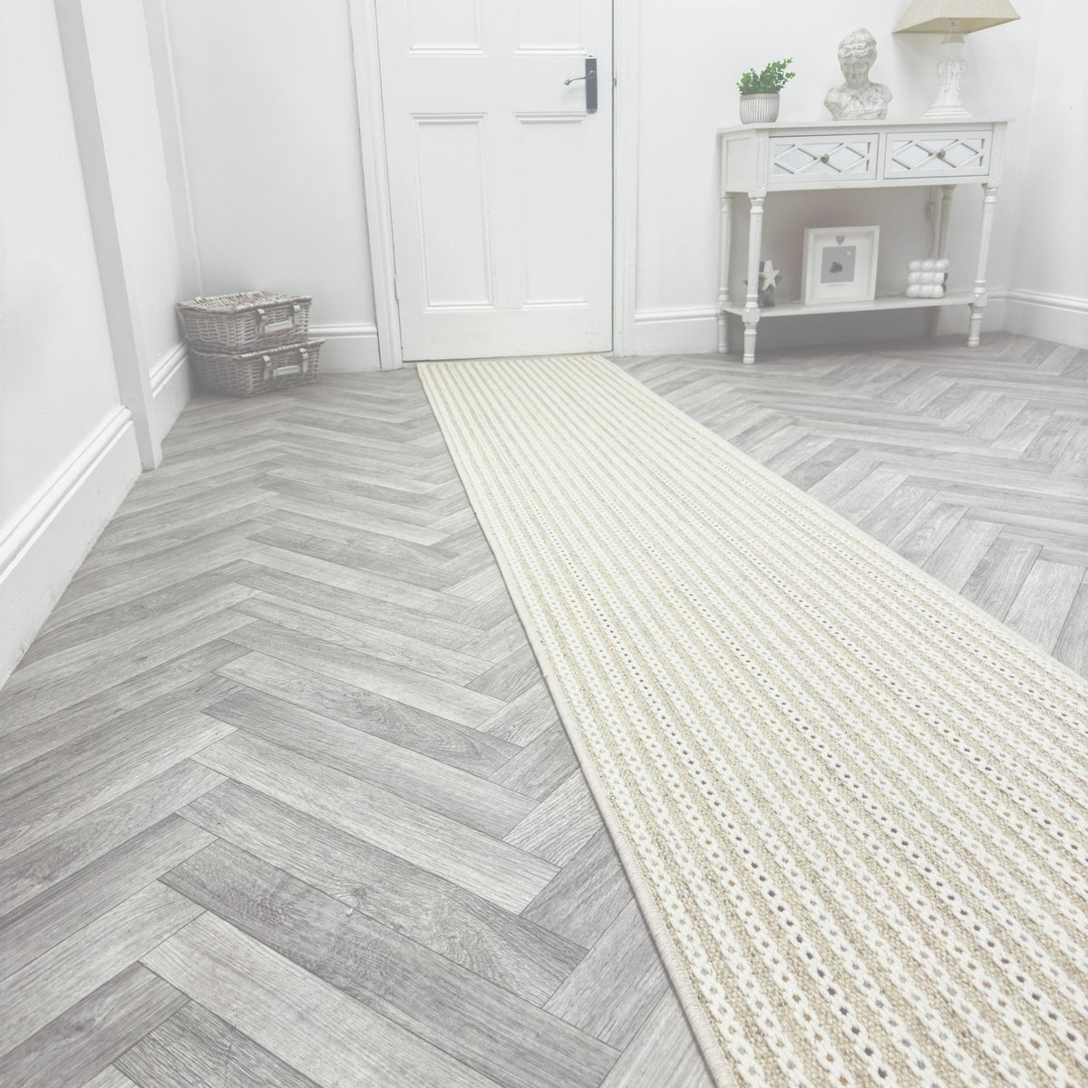 Chain Stitch Winter Wheat Rug Runner