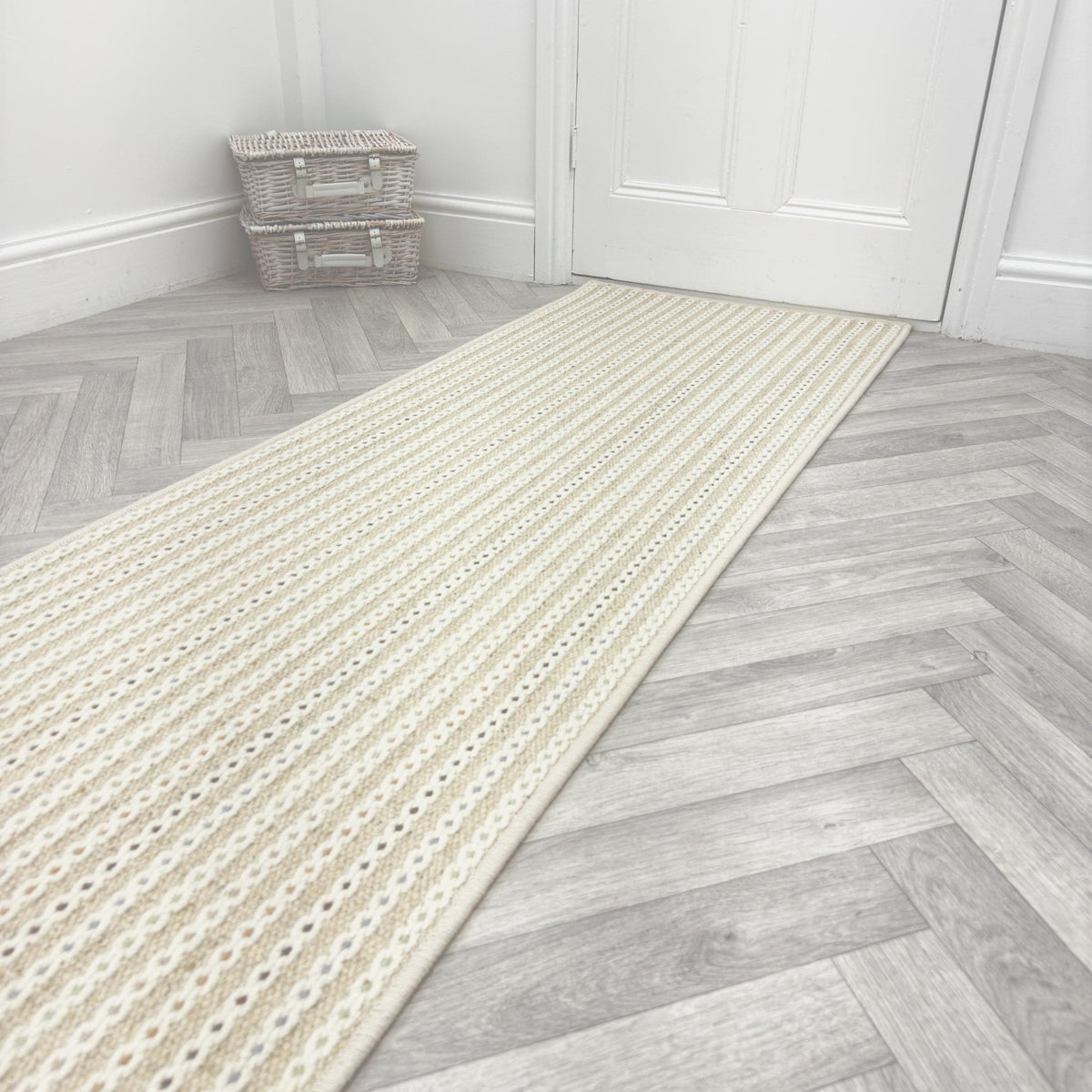 Chain Stitch Winter Wheat Rug Runner
