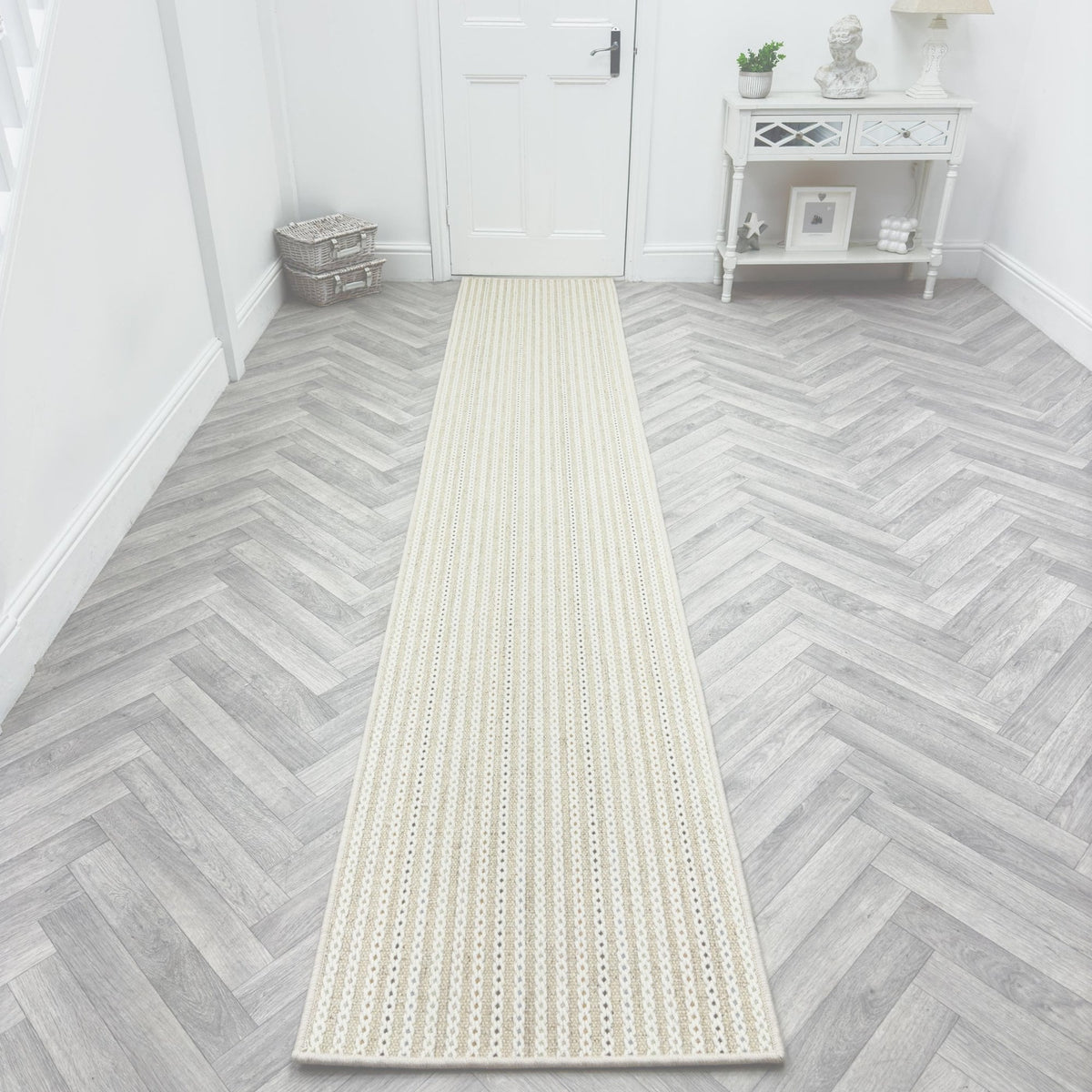 Chain Stitch Winter Wheat Rug Runner