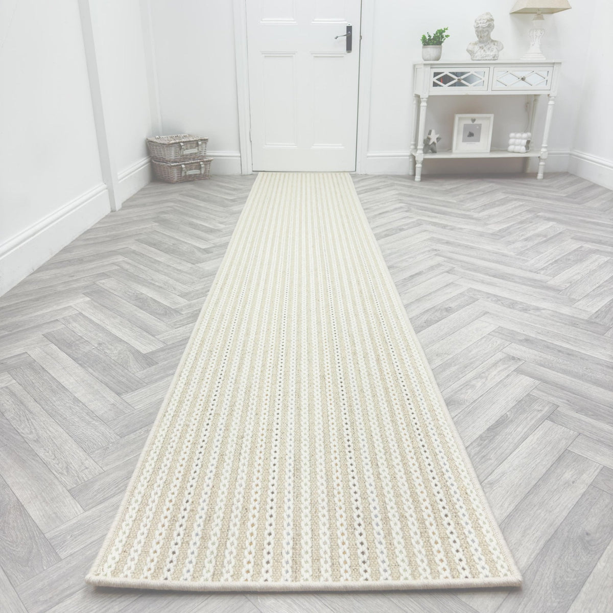 Chain Stitch Winter Wheat Rug Runner