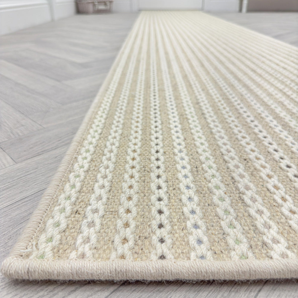 Chain Stitch Winter Wheat Rug Runner