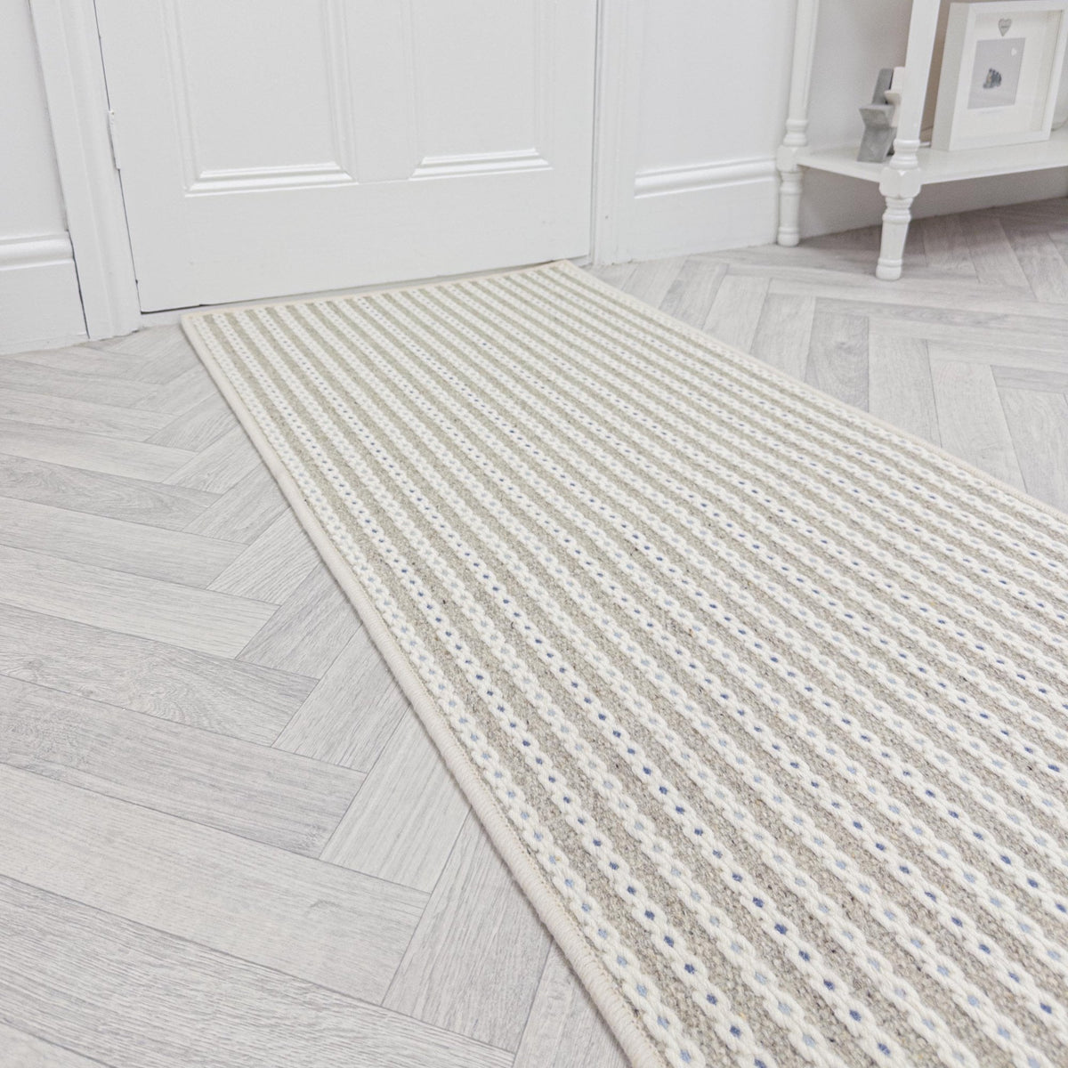 Chain Stitch Linen Rug Runner