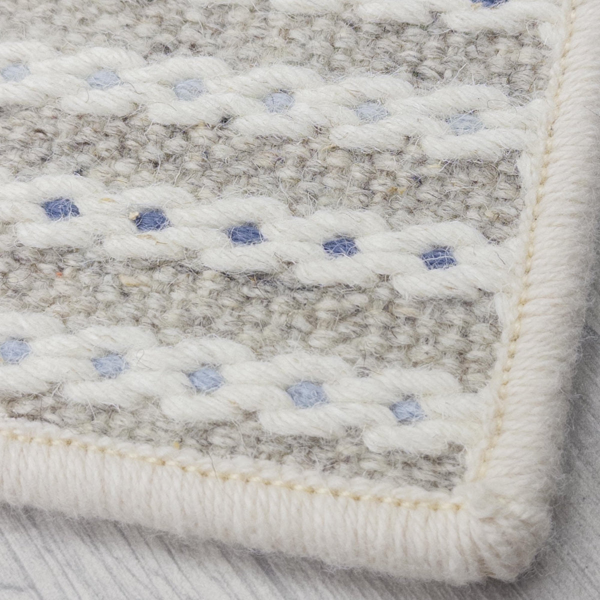 Chain Stitch Linen Rug Runner