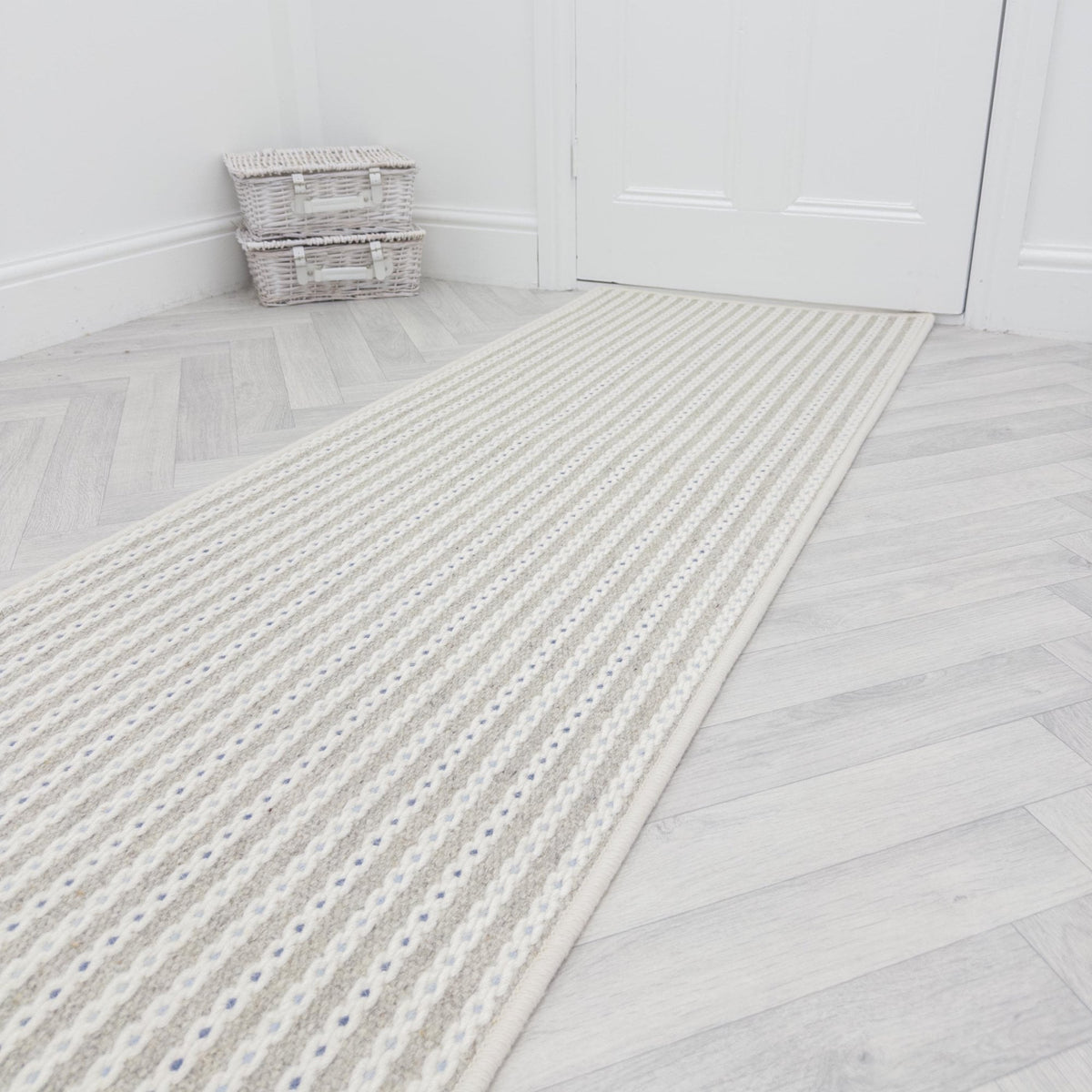 Chain Stitch Linen Rug Runner