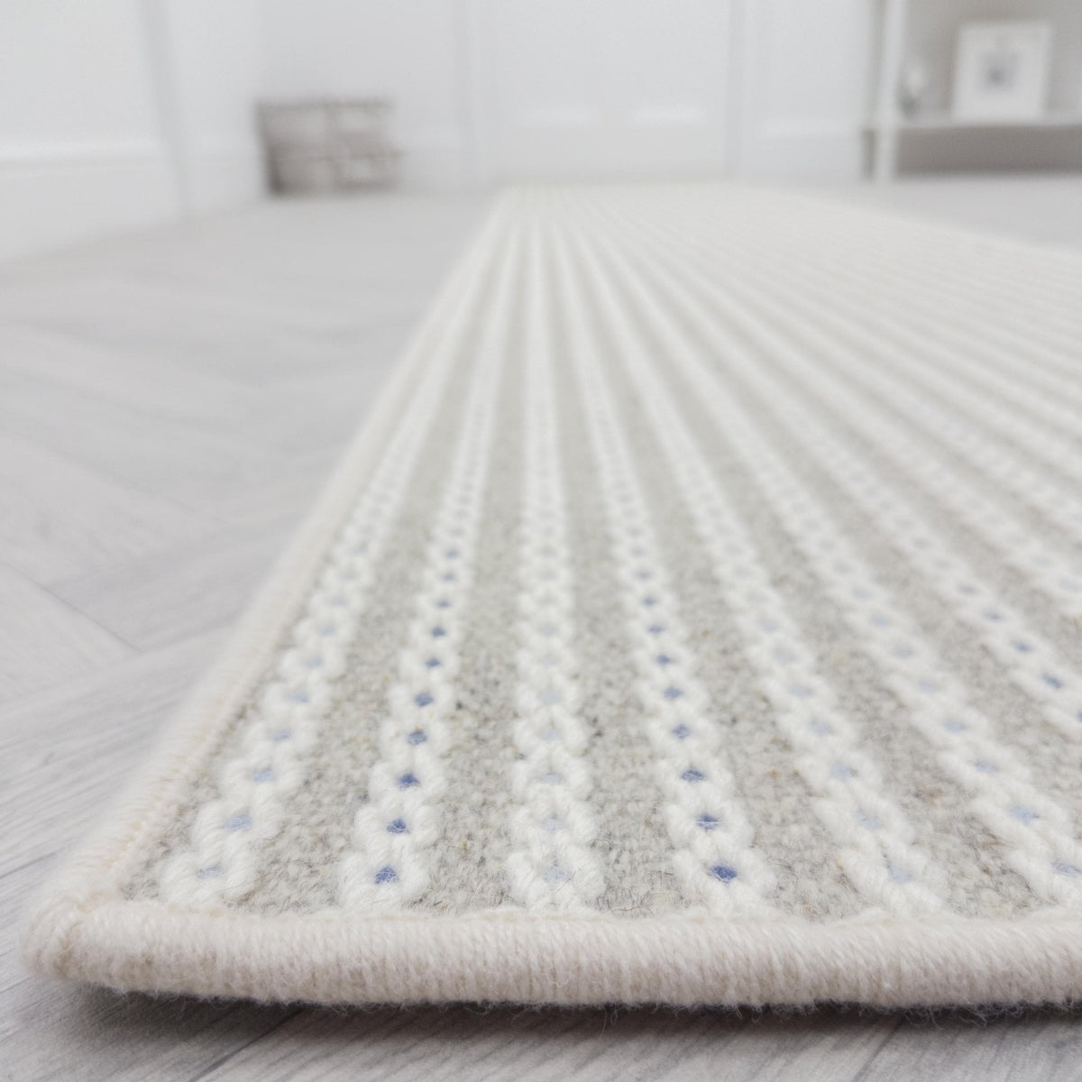 Chain Stitch Linen Rug Runner