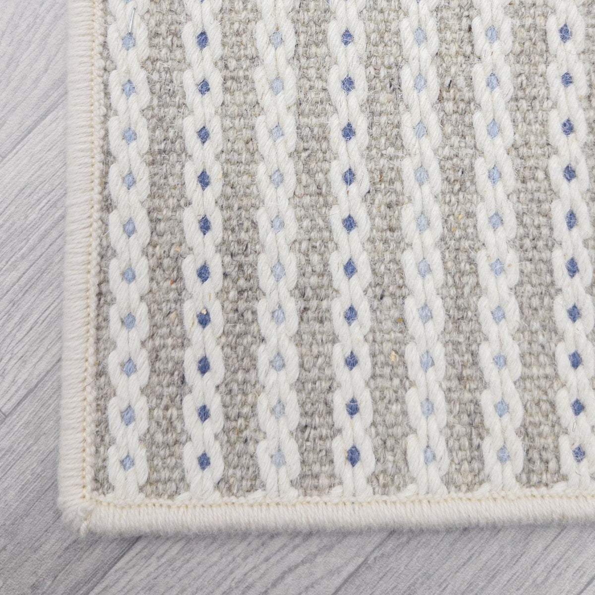 Chain Stitch Linen Rug Runner