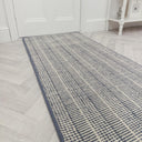 Shazia Stripe Slate Hall Runner - 390cm / 66cm