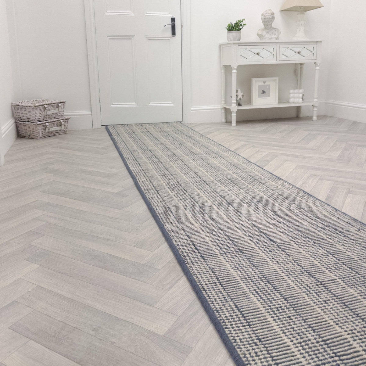 Shazia Stripe Slate Rug Runner