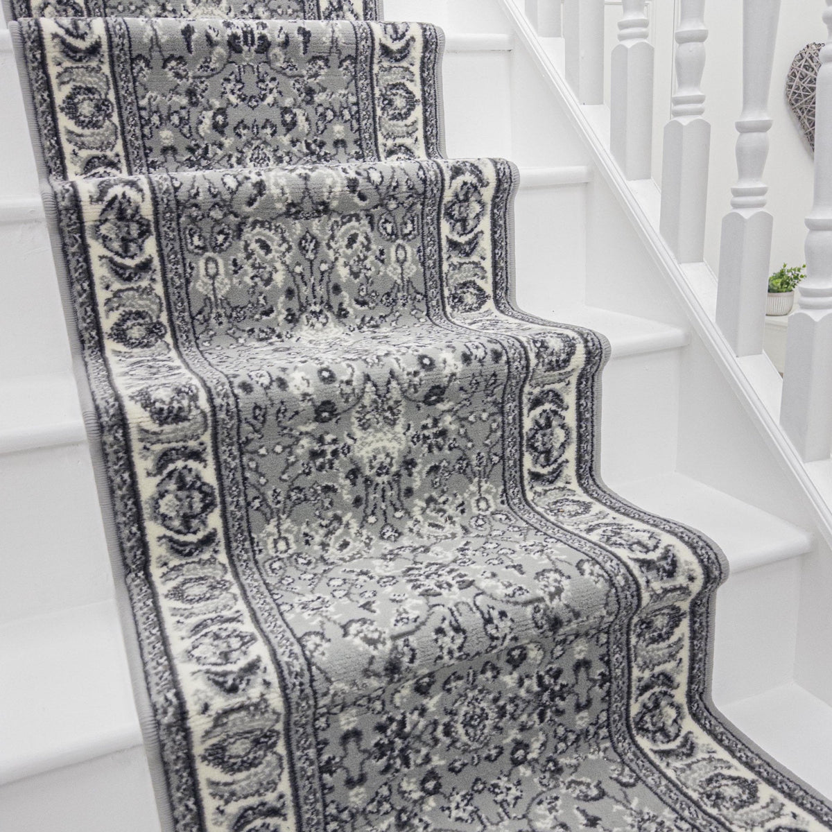 Kashan Gray Stair Runner