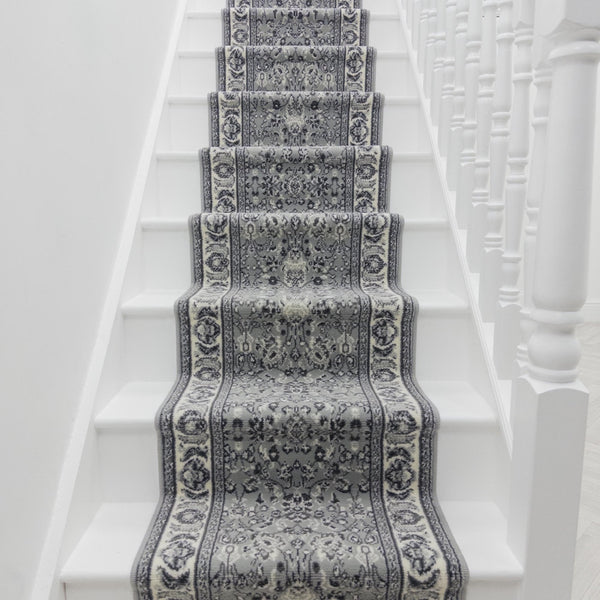 Kashan Gray Stair Runner