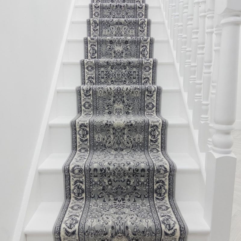 Kashan Grey Stair Runner