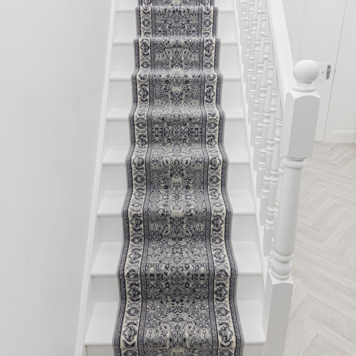 Kashan Gray Stair Runner