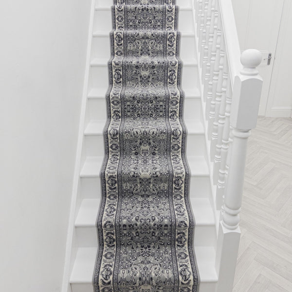 Kashan Gray Stair Runner