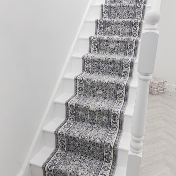 Kashan Gray Stair Runner