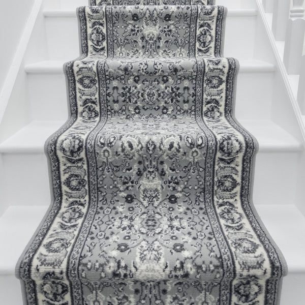 Kashan Gray Stair Runner