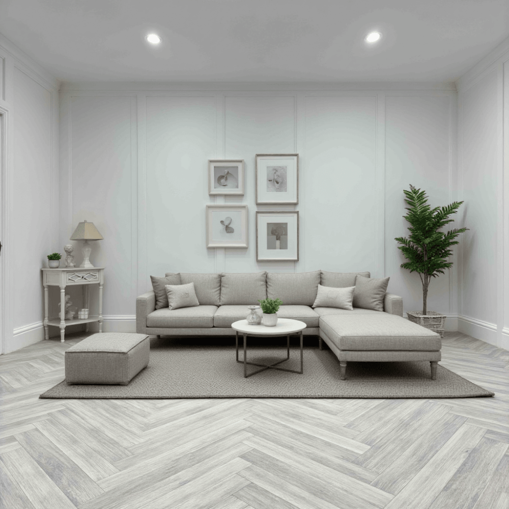 Country Herringbone Elephant Custom Rug