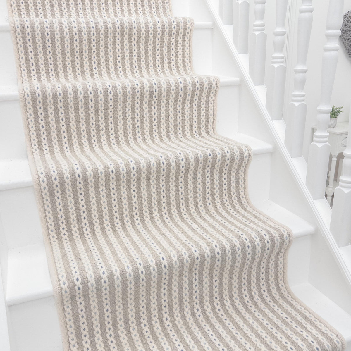 Chain Stitch Linen Stair Runner