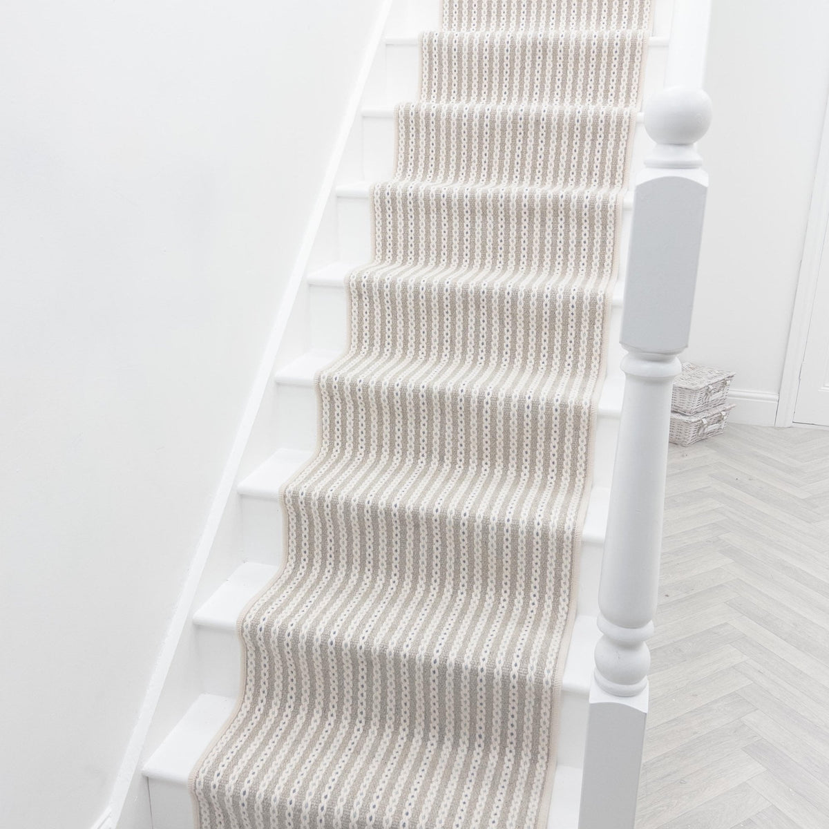 Chain Stitch Linen Stair Runner