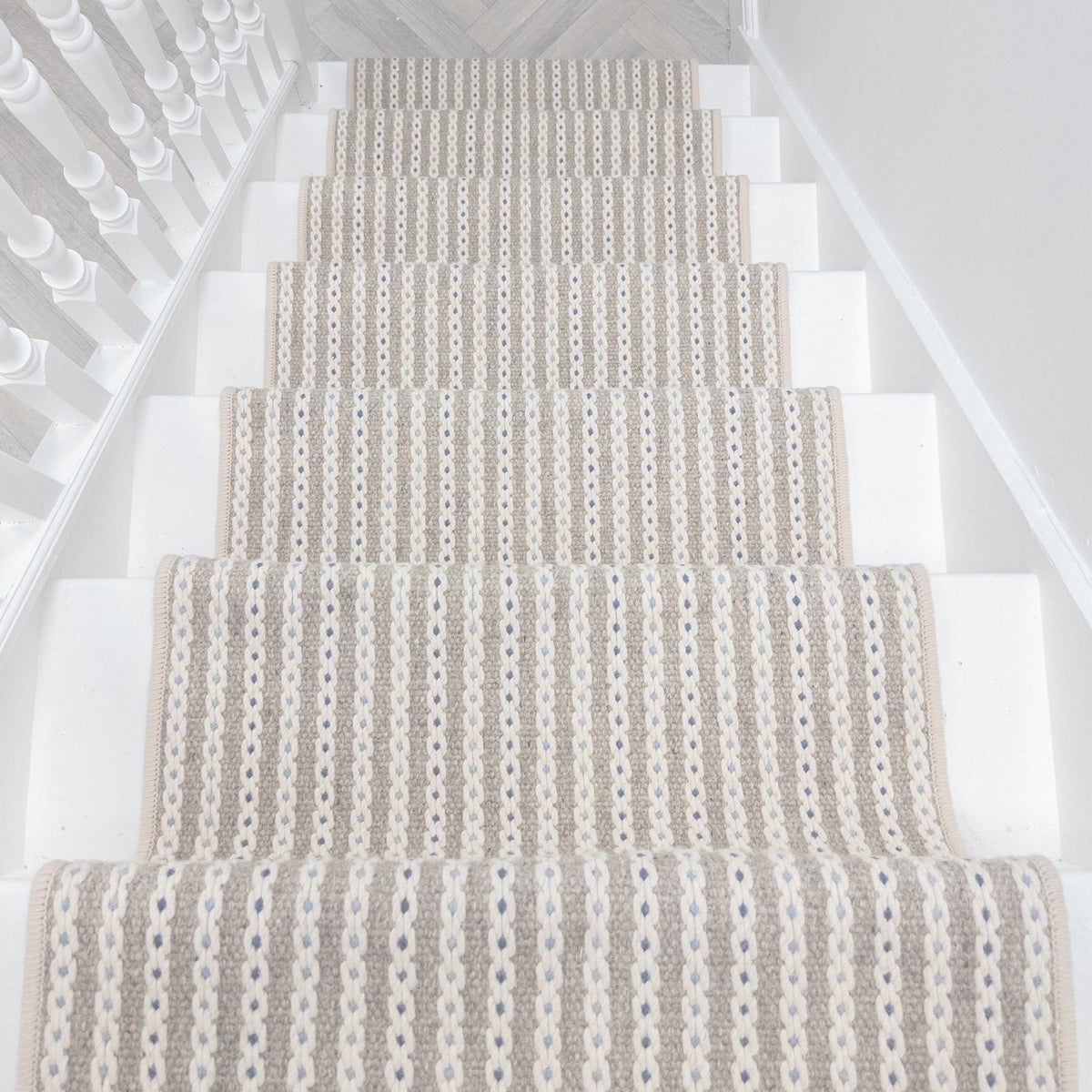 Chain Stitch Linen Stair Runner