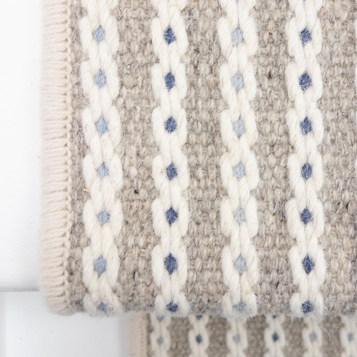 Chain Stitch Linen Stair Runner
