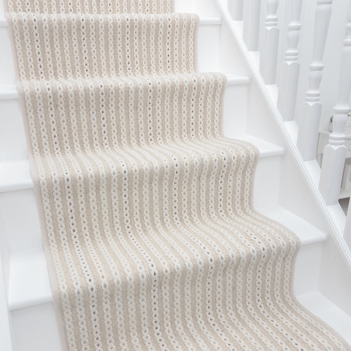 Chain Stitch Winter Wheat Stair Runner