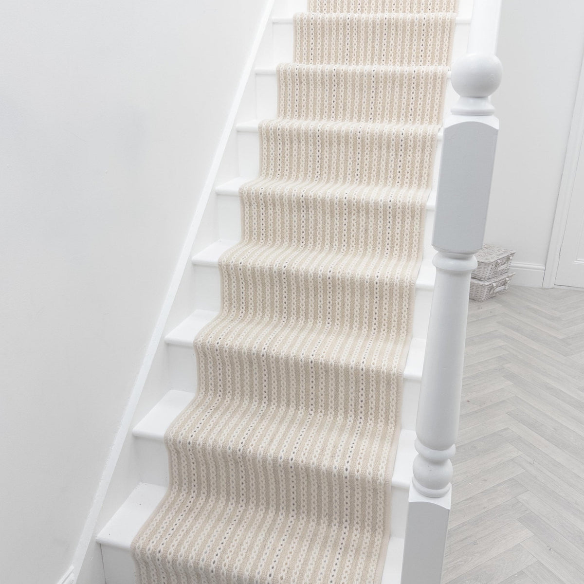 Chain Stitch Winter Wheat Stair Runner