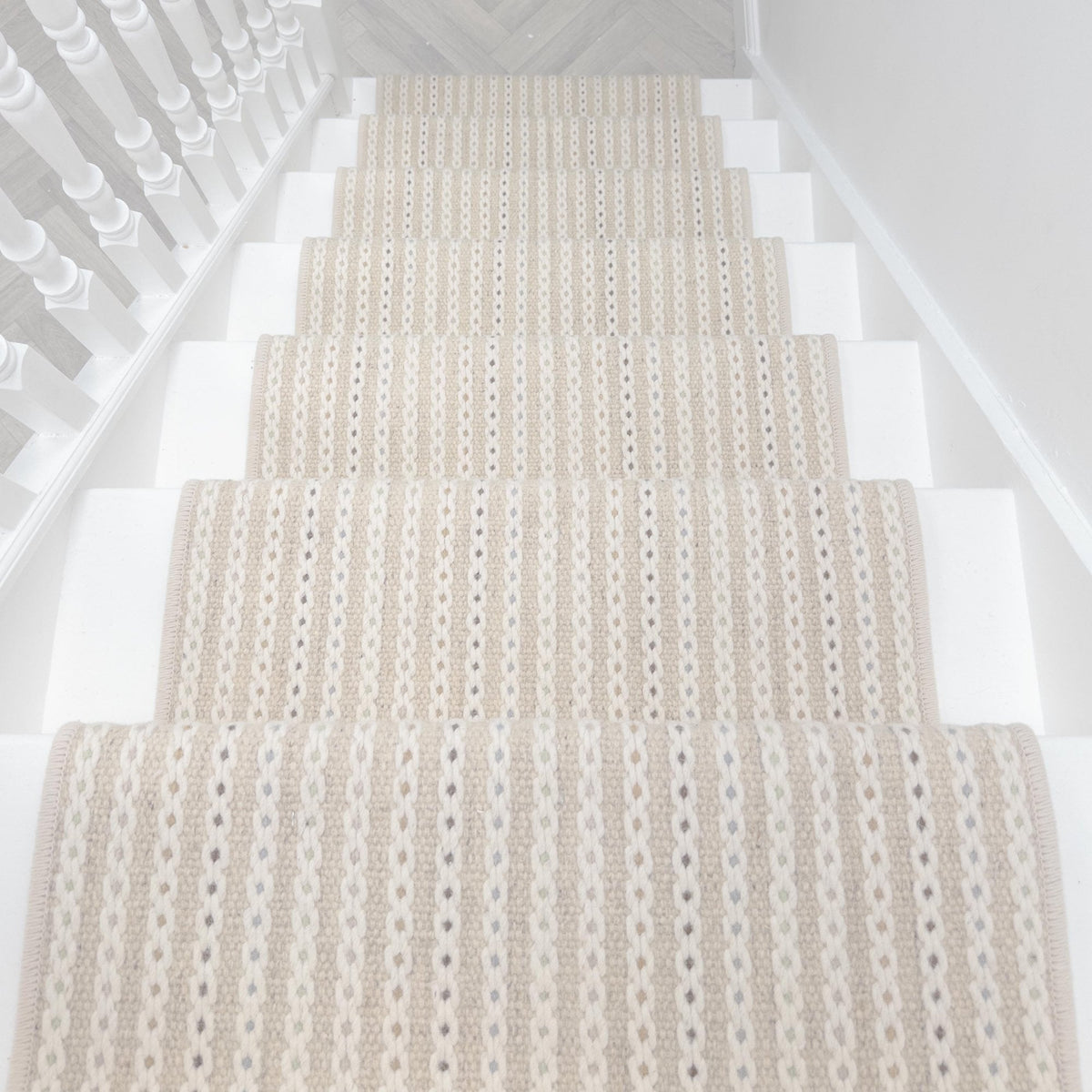 Chain Stitch Winter Wheat Stair Runner