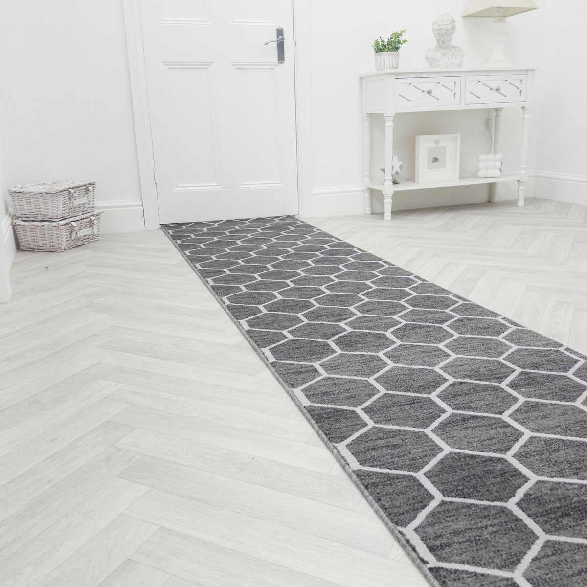 Decor Wilton Park Lane Titanium  Rug Runner