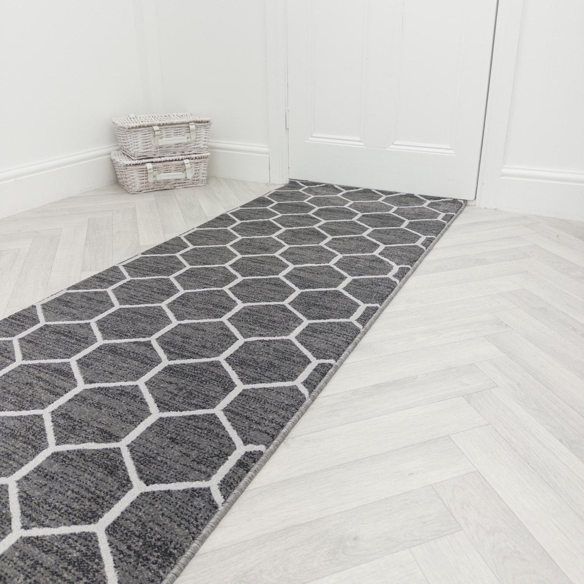 Decor Wilton Park Lane Titanium  Rug Runner