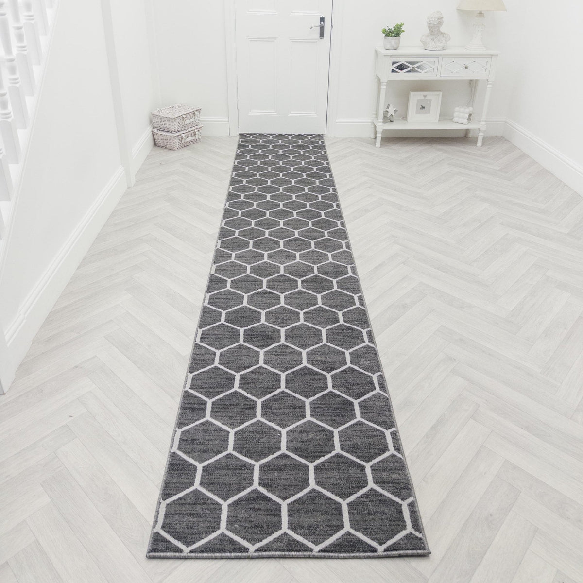 Decor Wilton Park Lane Titanium  Rug Runner