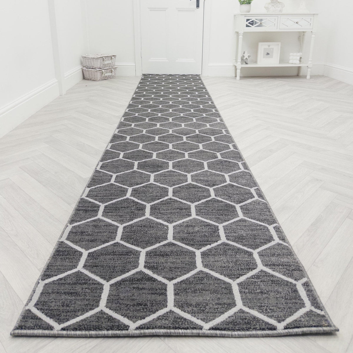 Decor Wilton Park Lane Titanium  Rug Runner