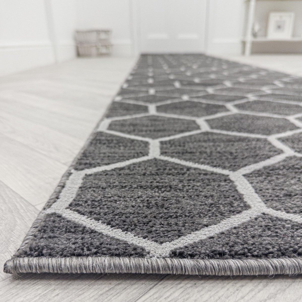 Decor Wilton Park Lane Titanium  Rug Runner
