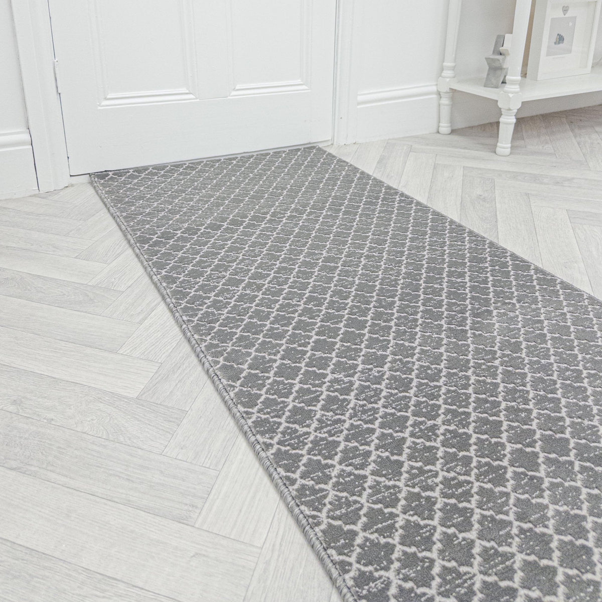 Cavendish Wilton Tile Dove Grey  Hall Runner