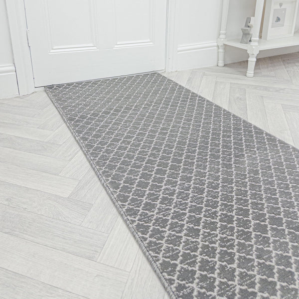 Cavendish Wilton Tile Dove Grey  Hall Runner