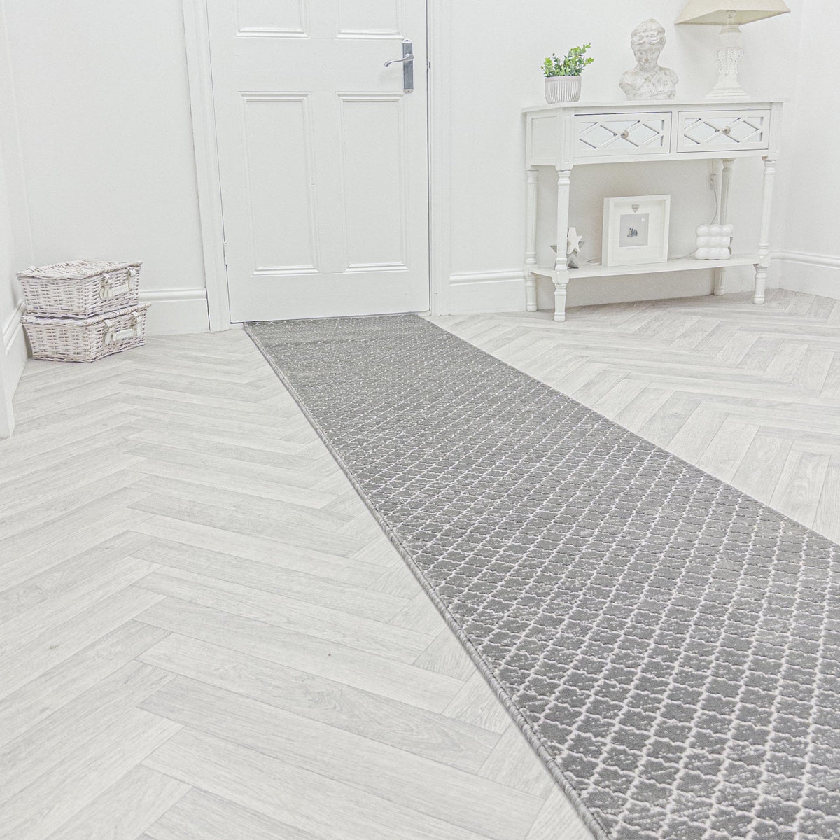 Cavendish Wilton Tile Dove Grey  Hall Runner