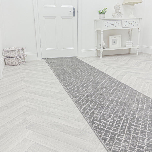 Cavendish Wilton Tile Dove Grey  Hall Runner