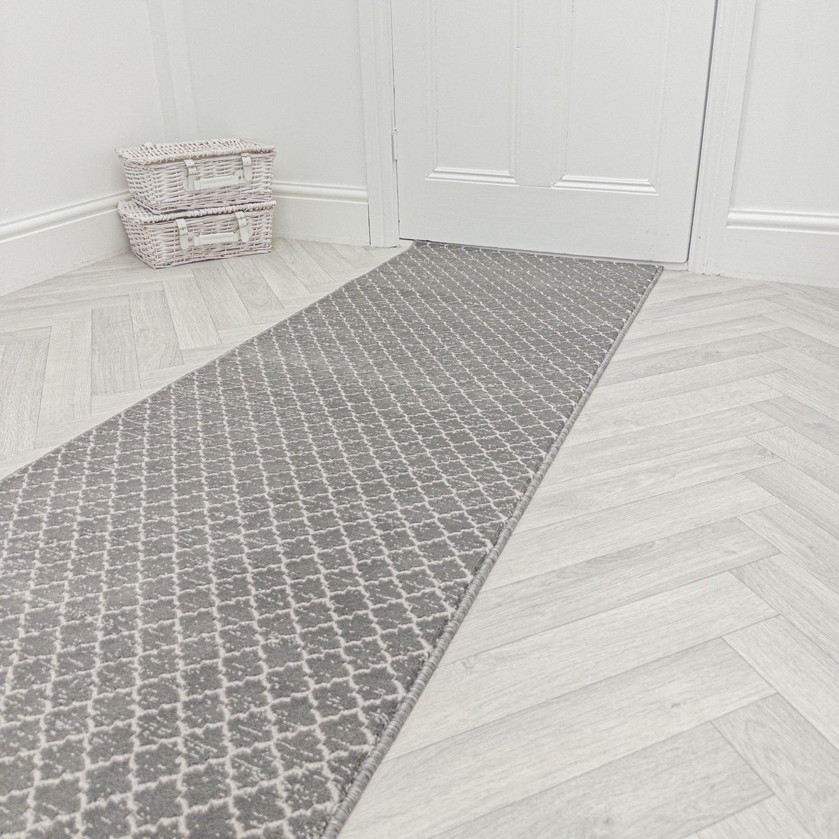 Cavendish Wilton Tile Dove Grey  Hall Runner